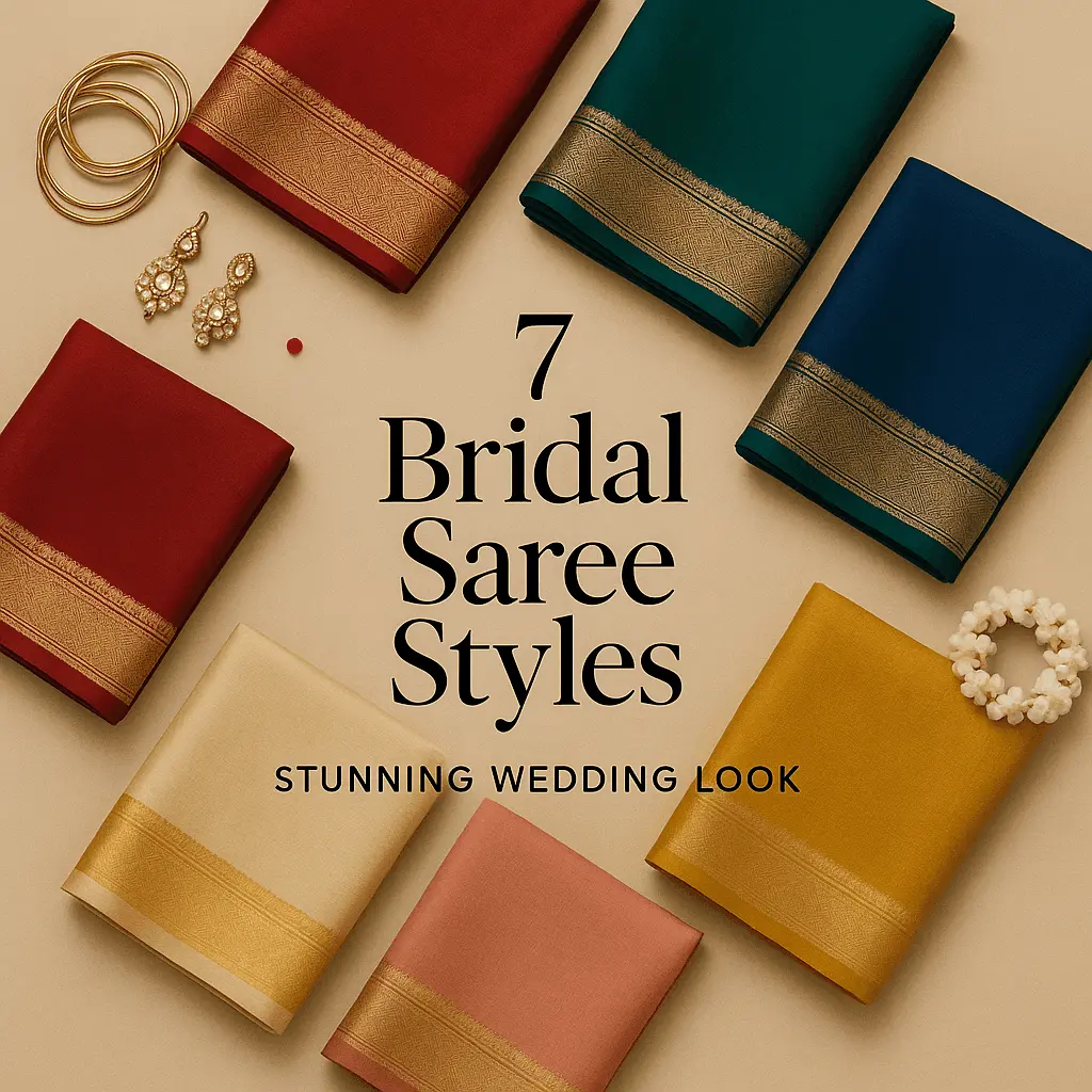 7 Best Bridal Saree Styles for Stunning Wedding Look | Read Now